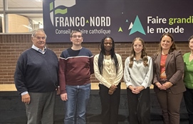 Trois élèves leaders amorcent leur mandat au sein du Conseil scolaire catholique Franco-Nord