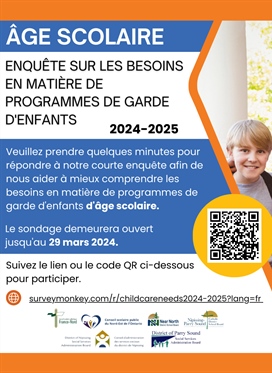 Enquête sur les besoins de programmes de garde d’enfants