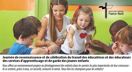 17 octobre - Journée de reconnaissance des éducatrices et éducateurs de la petite enfance des services d'apprentissage et de garde des jeunes enfants