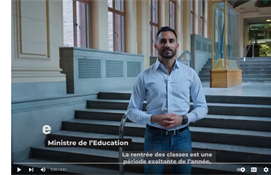 Messages sur la rentrée scolaire du ministre de l'Éducation