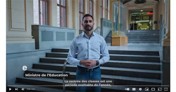 Messages sur la rentrée scolaire du ministre de l'Éducation