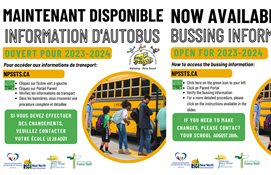 Les renseignements sur le transport scolaire sont maintenant disponibles !