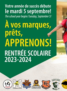 Bonne rentrée scolaire le 5 septembre 2023!