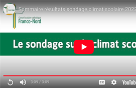 Priorité accordée par le Conseil scolaire catholique Franco-Nord à un climat scolaire positif