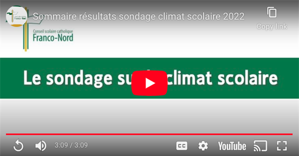 Priorité accordée par le Conseil scolaire catholique Franco-Nord à un climat scolaire positif