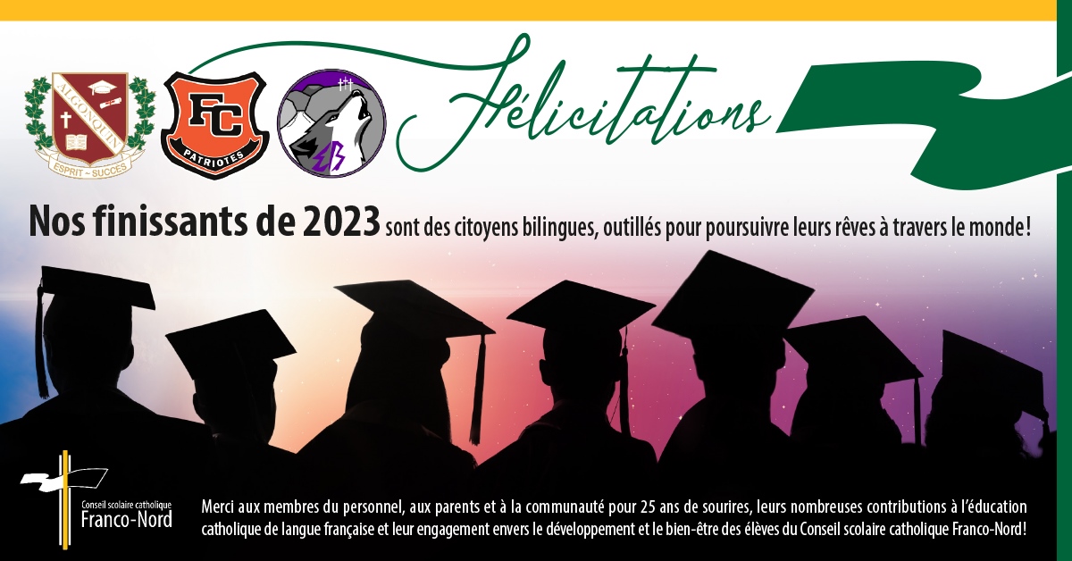 Félicitations à toutes les finissantes et tous les finissants de 2023 !