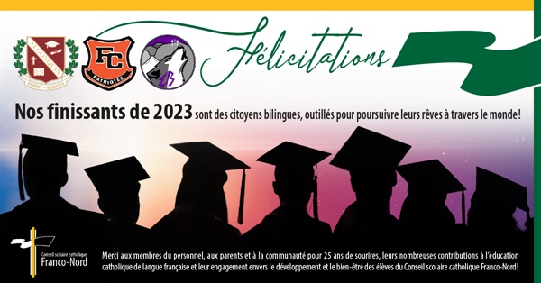 Félicitations à toutes les finissantes et tous les finissants de 2023 !