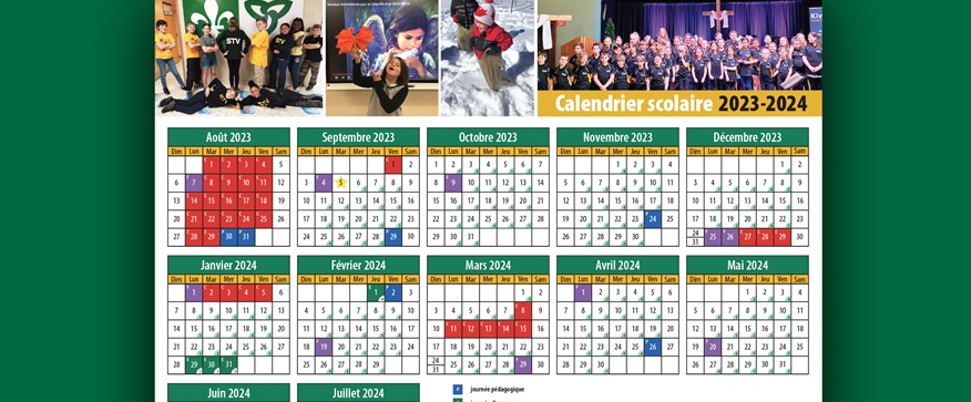 Calendrier scolaire 2023-2024