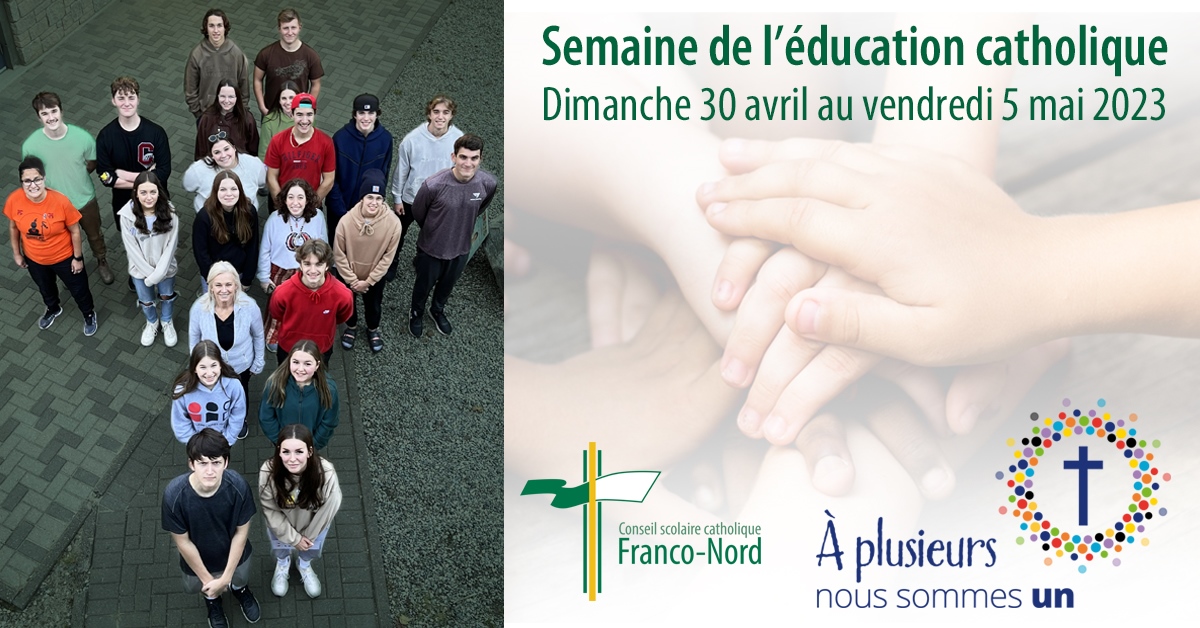 Célébrons notre identité unique et la contribution de l'éducation catholique de langue française...