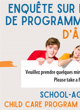 Enquête sur les besoins de programmes de garde d’enfants