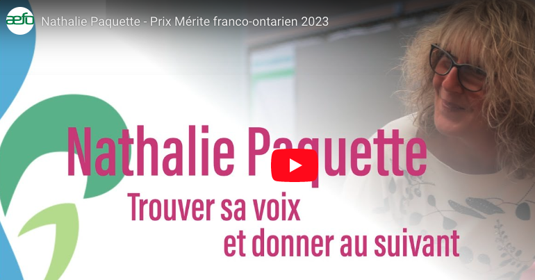 Accompagnatrice pédagogique au CSCFN grande Lauréate du Prix du Mérite franco-ontarien 2023