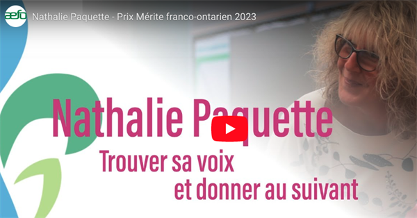 Accompagnatrice pédagogique au CSCFN grande Lauréate du Prix du Mérite franco-ontarien 2023