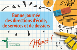 8 décembre - Journée des directions d'école, de services et de dossiers