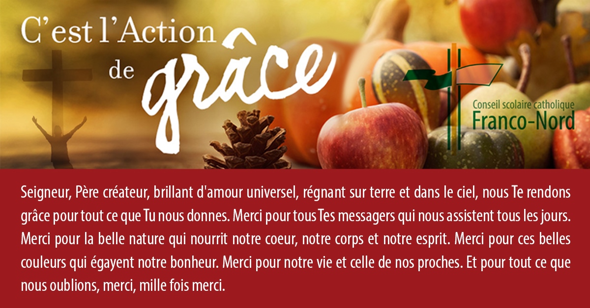 Joyeuse Action de grâce à tous!