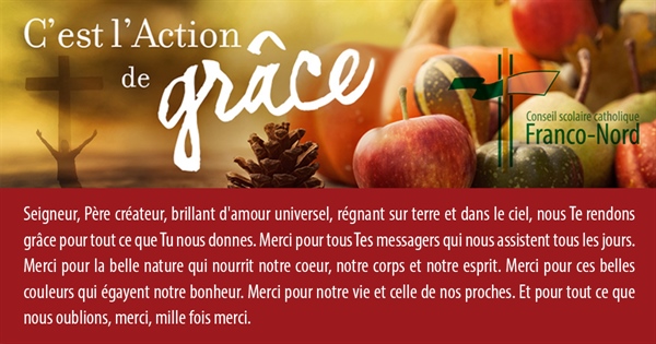Joyeuse Action de grâce à tous!