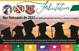 Félicitations à toutes les finissantes et tous les finissants de 2022 !