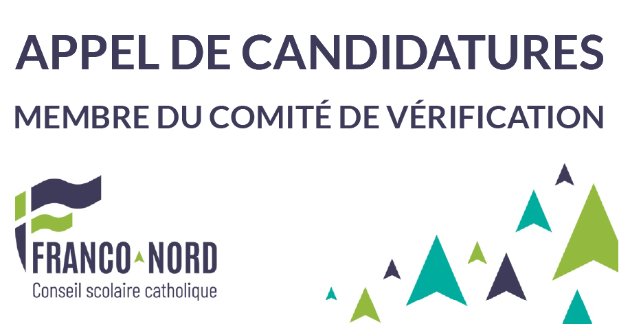 APPEL DE CANDIDATURES - MEMBRE DU COMITÉ DE VÉRIFICATION