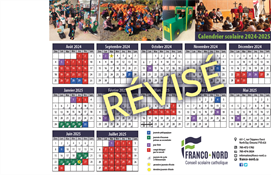 Calendrier scolaire 2024-2025 révisé