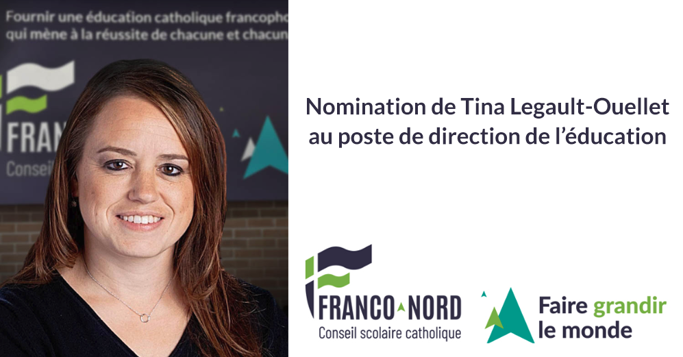 Nomination d’une nouvelle direction de l’éducation au Conseil scolaire catholique Franco-Nord