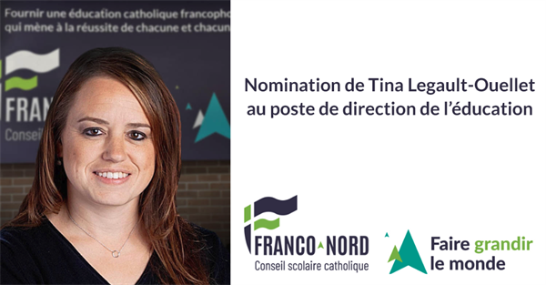 Nomination d’une nouvelle direction de l’éducation au Conseil scolaire catholique Franco-Nord