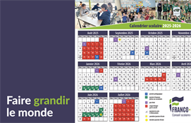 Calendrier scolaire 2025-2026