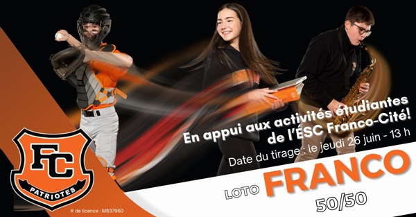 Tirage Loto Franco 50/50 : billets en vente jusqu’au 25 juin