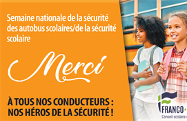 20-24 octobre : Semaine nationale de la sécurité des autobus scolaires et de la sécurité scolaire