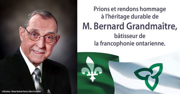 Décès d'une figure emblématique au sein de la communauté franco-ontarienne