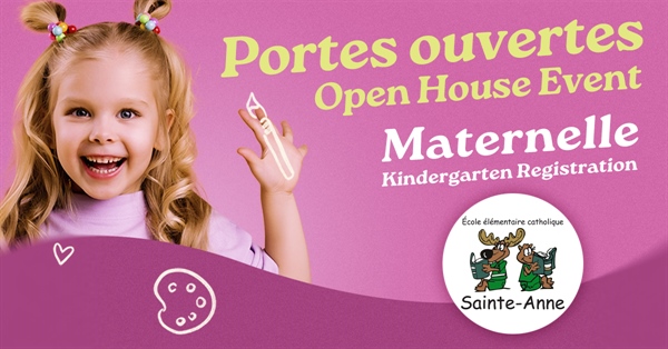 Inscription à la maternelle 2026-2027 : Portes ouvertes le jeudi 29 janvier à 16h30