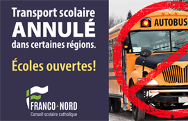 14 janvier - Annulation des transports scolaires à Mattawa et Nipissing Ouest