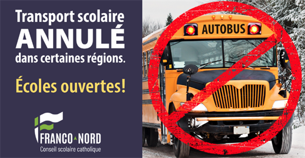 14 janvier - Annulation des transports scolaires à Mattawa et Nipissing Ouest