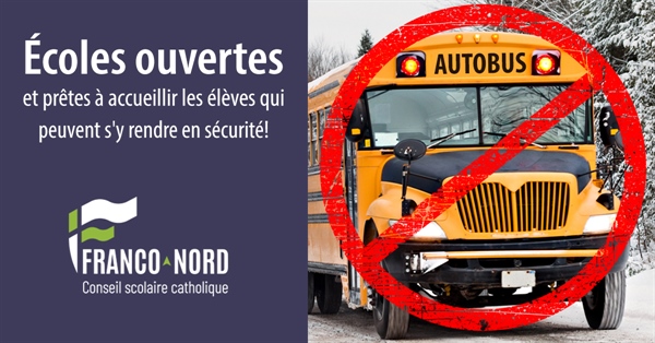 10 février - Annulation du transport scolaire à Nipissing Ouest