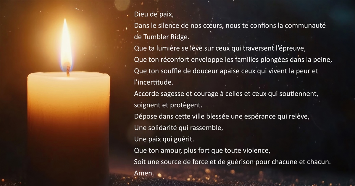 Hommage et soutien à la communauté de Tumbler Ridge