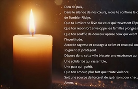 Hommage et soutien à la communauté de Tumbler Ridge