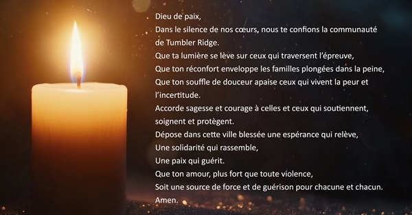 Hommage et soutien à la communauté de Tumbler Ridge