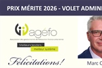 Récipiendaire du Prix Mérite 2026 de l'AGÉFO