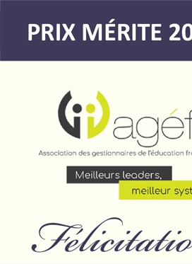 Récipiendaire du Prix Mérite 2026 de l'AGÉFO