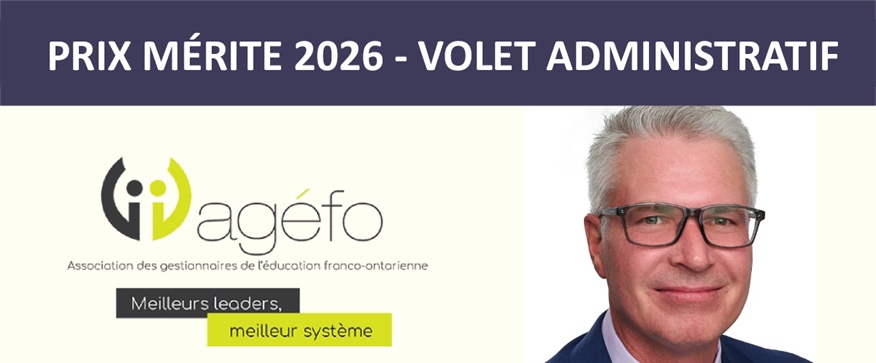 Récipiendaire du Prix Mérite 2026 de l'AGÉFO