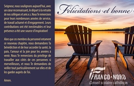 Toutes nos félicitations et merci d’avoir partagé votre passion pour l’éducation catholique francophone au sein du Franco-Nord